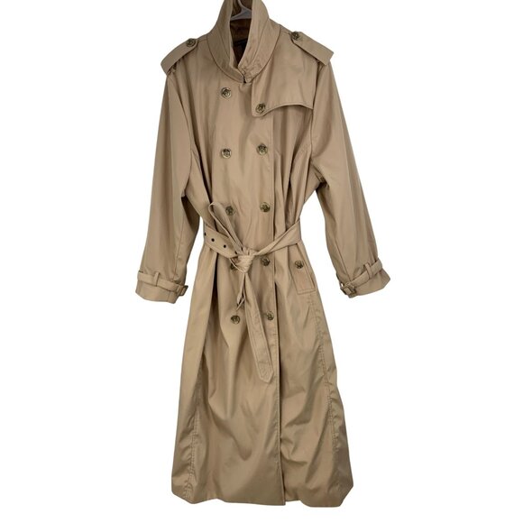 Jessica London Beige Double-Breast Trench Coat Plus Size 24 Womens  RO10238 EUC - Picture 1 of 9